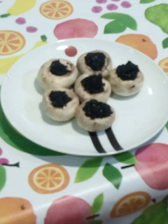 Una foto de Champiñones de queso sabor salmón