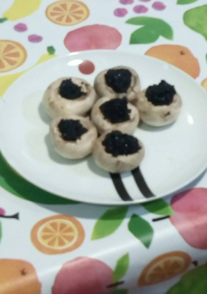 Una foto de Champiñones de queso sabor salmón