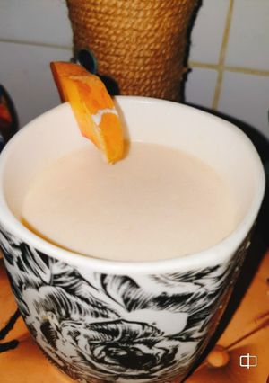 A picture of Rich And creamy peach shake.