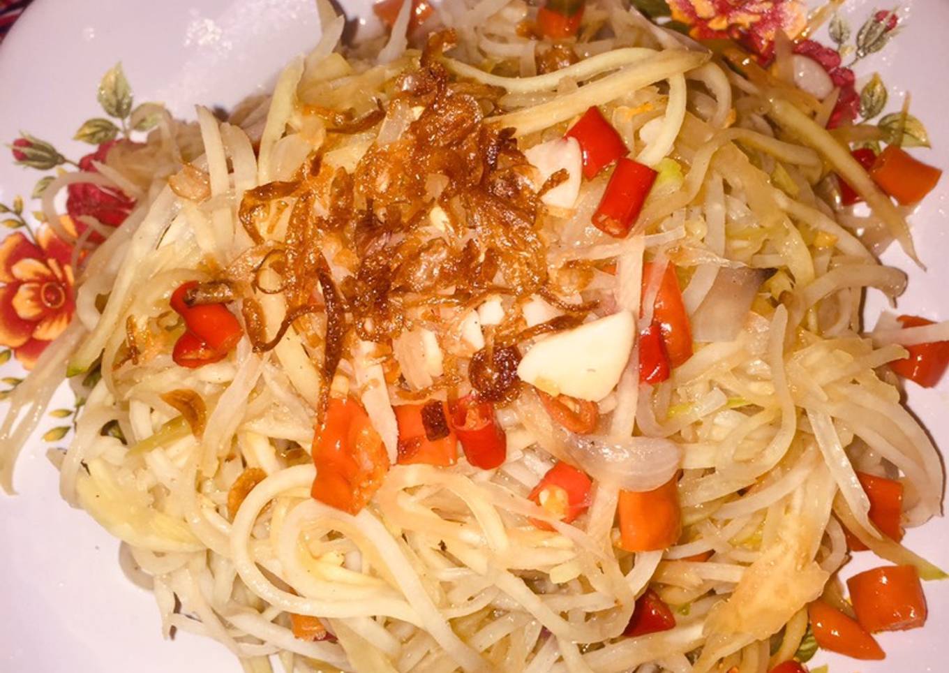 Tumis pedas kates muda