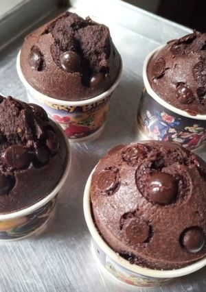 Foto resep Cup cake coklat (6 bhn tanpa pengembang)
