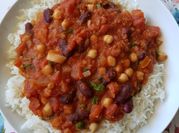 A picture of kidney beans vegetarian chili