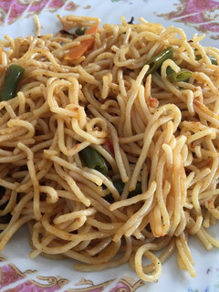 A picture of Spaghetti with vegetables.