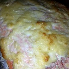 A picture of Parmesan salmon bake.