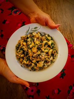 عکسی از دستور سالاد قارچ و جعفری☘️🥗 (غذای نپختنی)