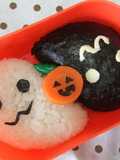 Halloween Black and White Character Bento Ghosts