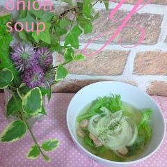A picture of Lettuce Onion Sausage Soup.