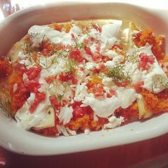 A picture of Vegetarian Enchiladas.