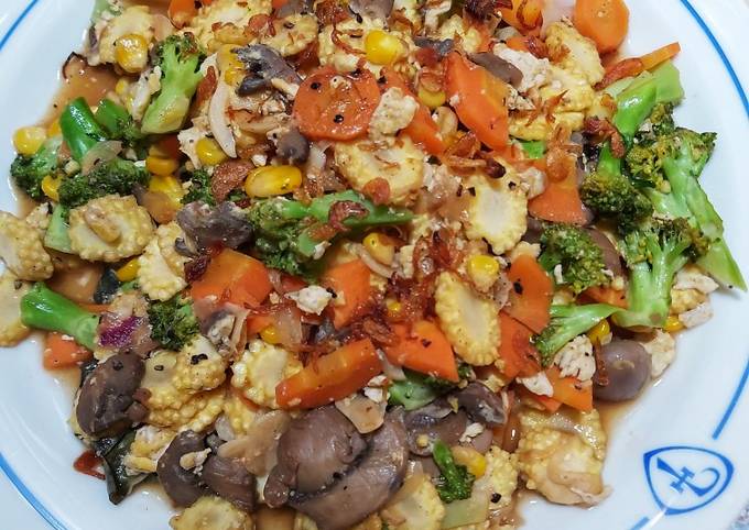 Resep: Tumis sayur jamur lada hitam Yang Enak