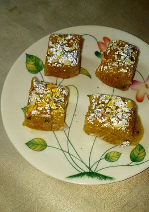 A picture of Moong dal ki barfi.