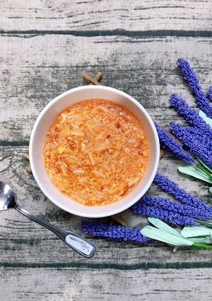 Hình của món Ăn Dặm - Mì Udon trứng cá chuồn cà chua.