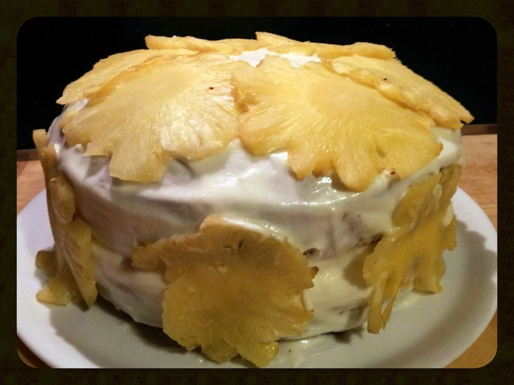 Easy Way Prepare AMIES PINEAPPLE CAKE with COCONUT and BANANA which Delicious
