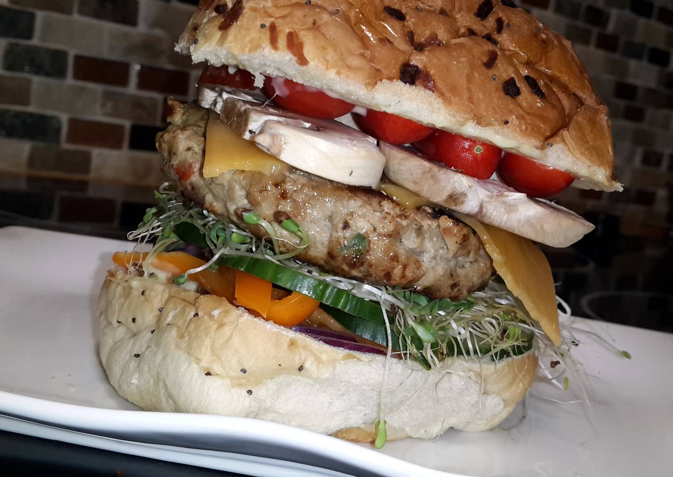 Homemade frozen turkey burgers