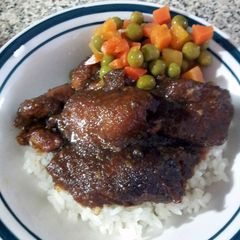 A picture of Crockpot Apple BBQ Chicken.