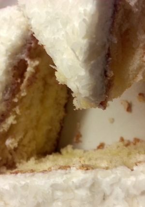 A picture of 'V' coconut cake.