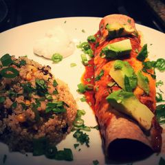 Quick chicken enchiladas A picture of Quick chicken enchiladas.