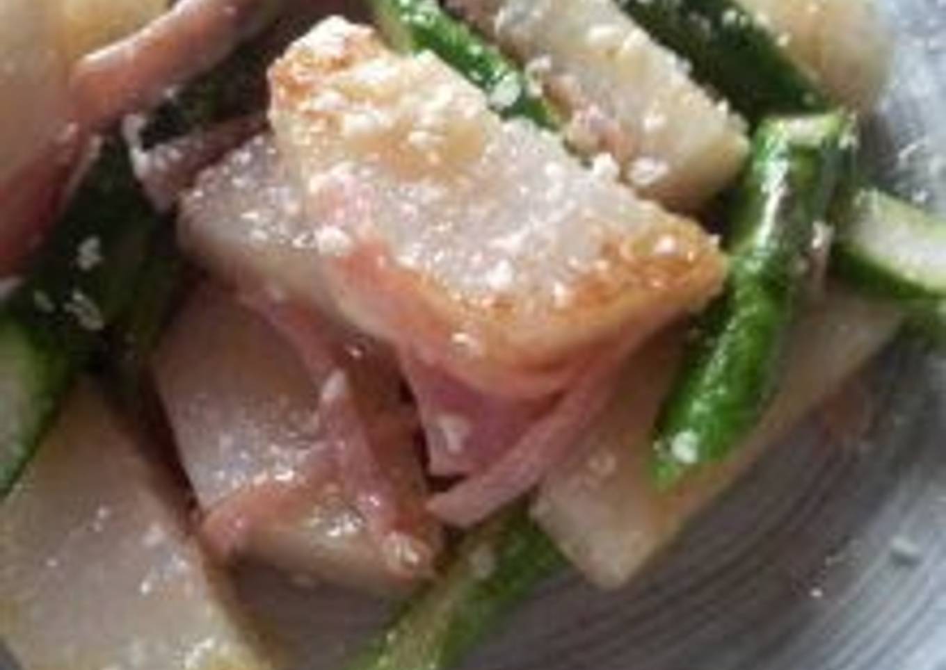 Yam and Asparagus Garlic Stir Fry