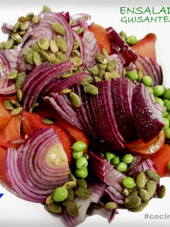 Una foto de Ensalada con Guisantes crudos