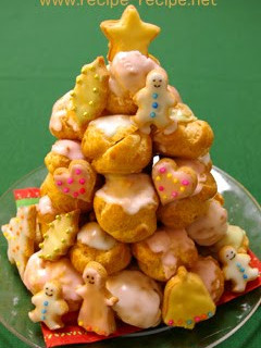 A picture of A Choux Pastry Christmas Tree.