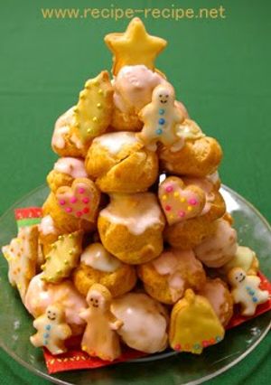 A picture of A Choux Pastry Christmas Tree.