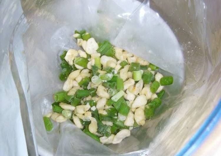 Simple Way to Prepare Perfect Handy Frozen Tempura Crumbs and Young Green Scallions