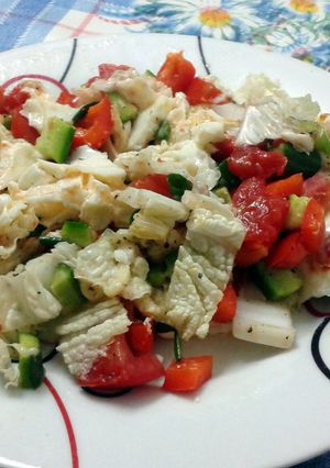 A picture of Tori's Diet Scrambled egg whites with vegetables.