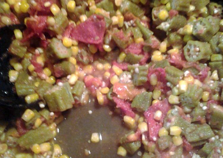 Recipe of Award-winning corn okra and tomatoes