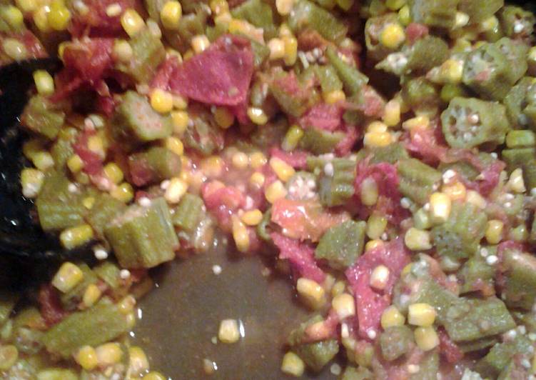 corn okra and tomatoes