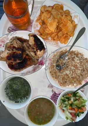 صورة لوصفة وجبة ملوخية وأرز بالشعيرية