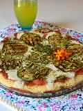 Pizza en sarten con zapallitos grillados🍕