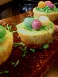 Easter white chocolate cheesecakes