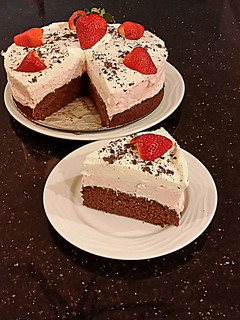 A picture of Strawberry Cheesecake Layer Cake.