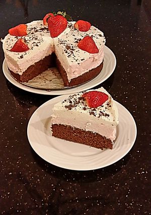 A picture of Strawberry Cheesecake Layer Cake.