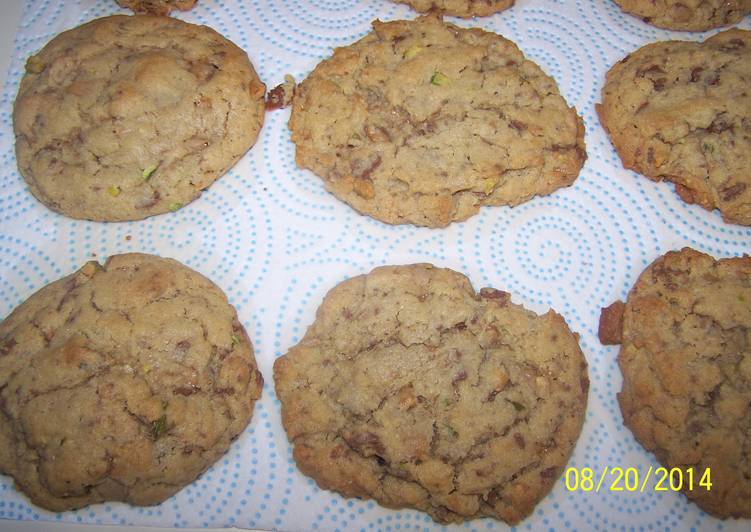 Chocolate Heath Pistachio Cookies