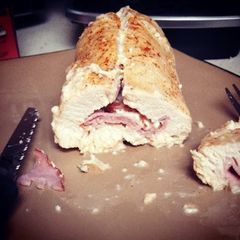grilled chicken cordon bleu A picture of grilled chicken cordon bleu.
