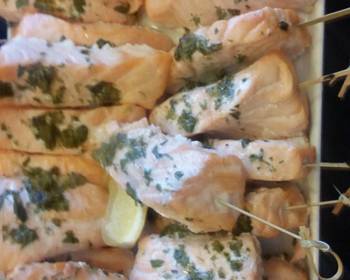 Latest Recipe SALMON pops with dill capers crema Restaurant Style