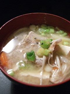 A picture of Veggie Packed Pork Miso Soup.