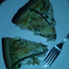 A picture of Smoked Salmon, Asparagus & Cheddar Quiche.