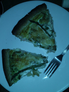 A picture of Smoked Salmon, Asparagus & Cheddar Quiche.