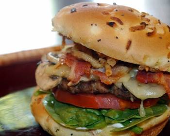 Ultimate Cooking Recipe Seasoned Big Boy Turkey Burger with Feta and Frenchs French Fried Onions Most Delicious