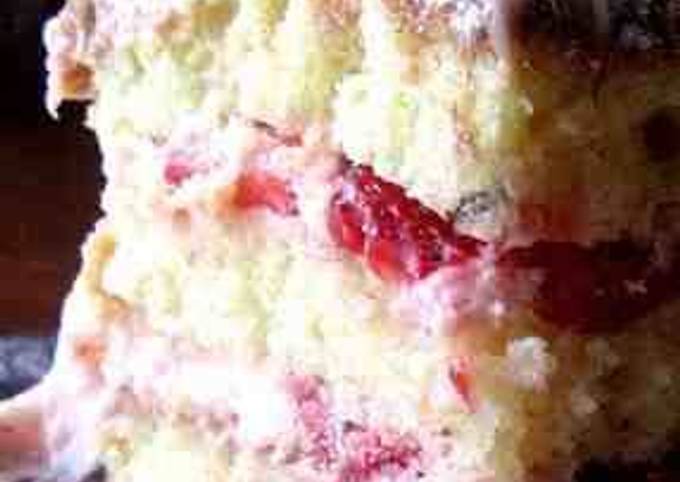 Recipe of Ultimate Vanilla Cake W/ Strawberry Cream Frosting