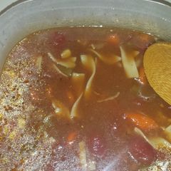 A picture of Vegetable Beef & Noodle Soup.