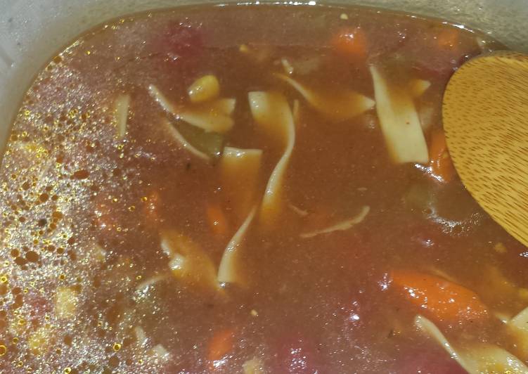 Recipe of Homemade Vegetable Beef &amp; Noodle Soup