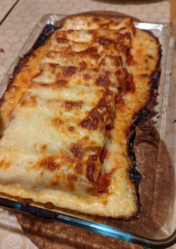 Una foto de Canelones de atún