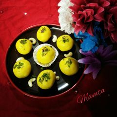 A picture of Kesari - Custard Malai laddu.