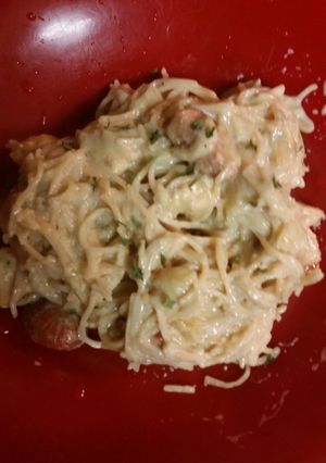 A picture of Cajun Chicken and Turkey Sausage Spaghetti.