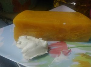 Una foto de Postre de peras y manzanas al flan LIGHT
