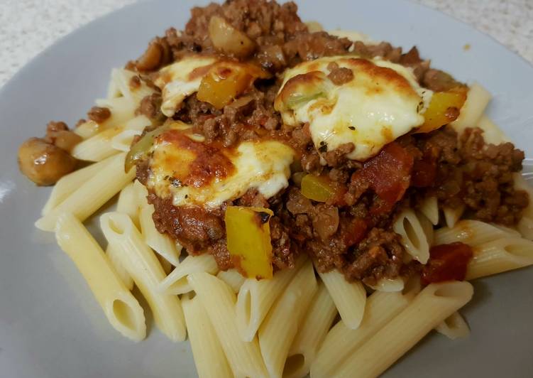 My Peppered Steak Mince,Mushroom all in one Skillet & Pasta 