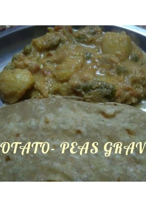 A picture of POTATO - PEAS GRAVY | SIDE DISH FOR CHAPATI.