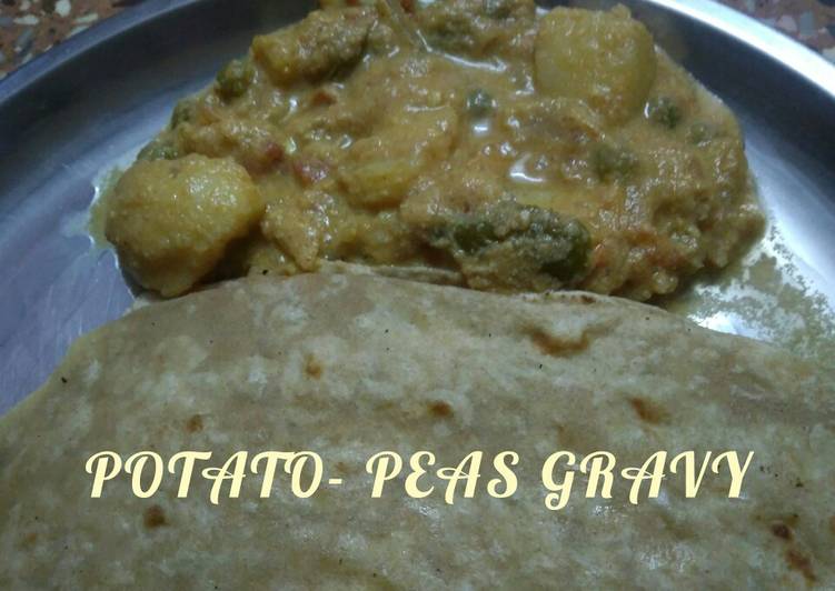 Recipe of Speedy POTATO - PEAS GRAVY | SIDE DISH FOR CHAPATI